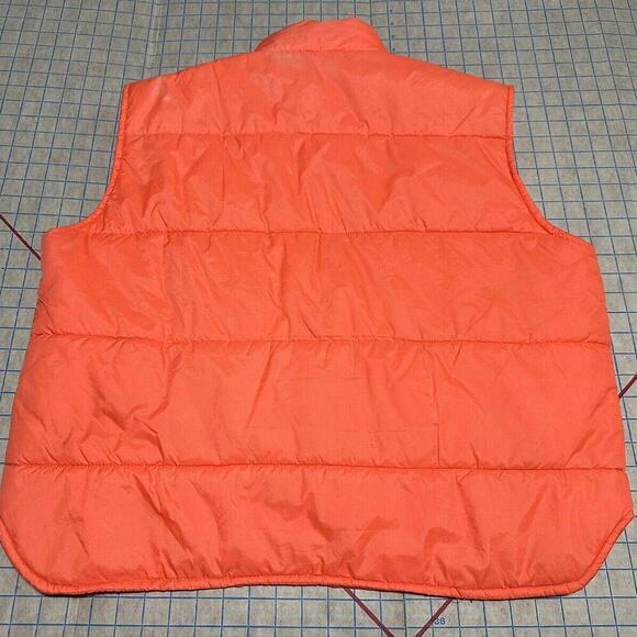 Vintage Camouflage Blaze Orange Zip Vest Men’s XL Extra Large Elkmont Hunting - Picture 3 of 15